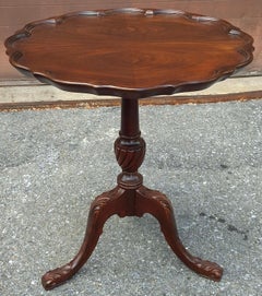 Refinished George III Style Mahogany Pie Crust Tea, Wine, Side Table, Circa 1880