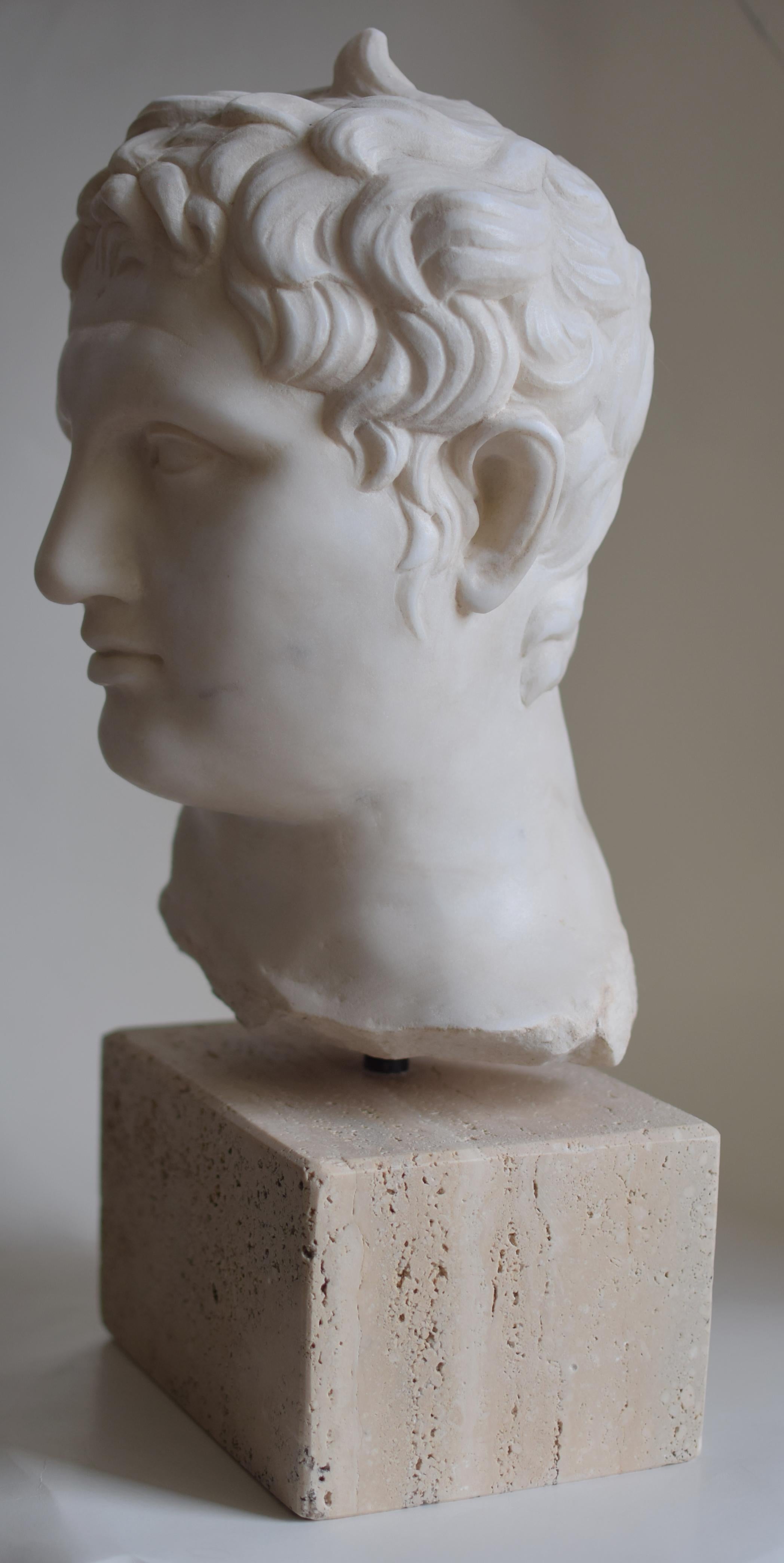 Altro Testa Apoxyomenos -Atleta che si deterge -marmo bianco Carrara-made in Italy in vendita