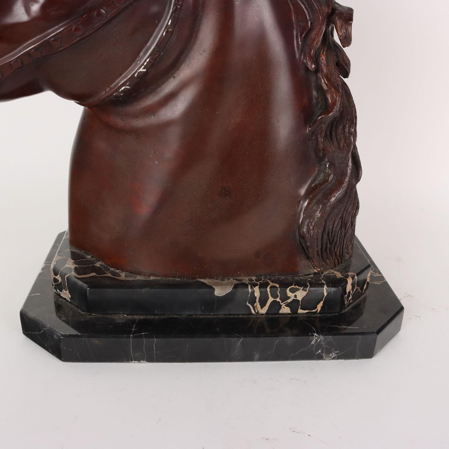 Italian Testa di Cavallo in Bronzo F.G. Ruocco Napoli Ultimo Quarto '900 in vendita