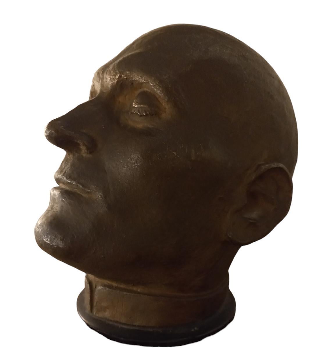 Burnished Bronze head of Gabriele d'Annunzio For Sale