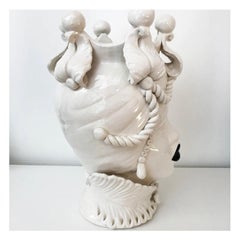 Testa Moro Labbra Colorate Vaso Caltagirone - Art -