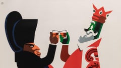 Testa, affiche vintage d'origine, Carpano, Italian Vermouth, Napoléon, Turin 1954