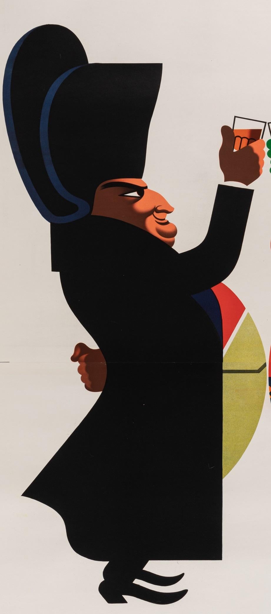 Francese Testa, Poster originale d'epoca, Carpano, Vermouth italiano, Napoleone, Torino 1954 in vendita