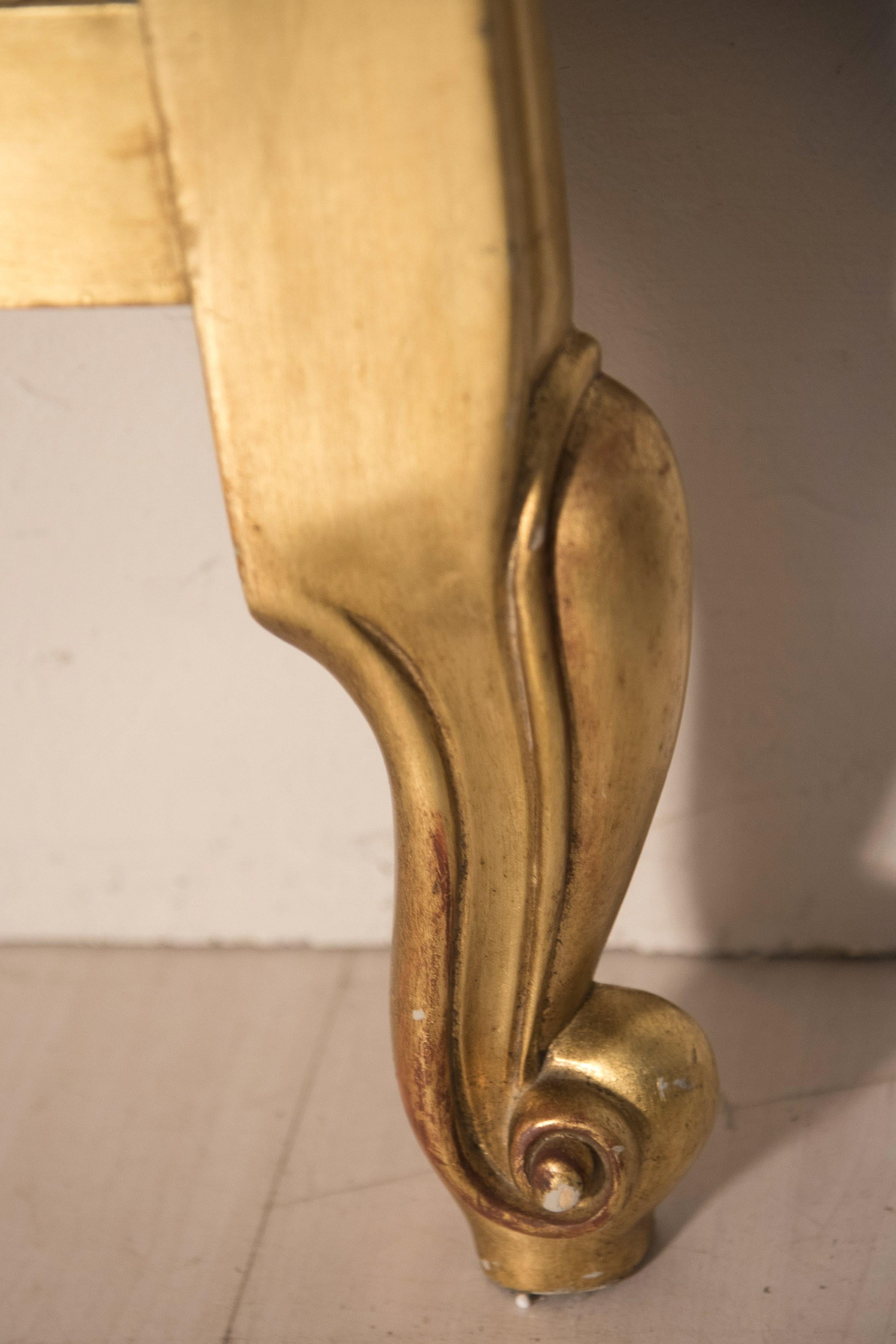 Hand Carved Solid Linden Gold Leaf Headboard 3