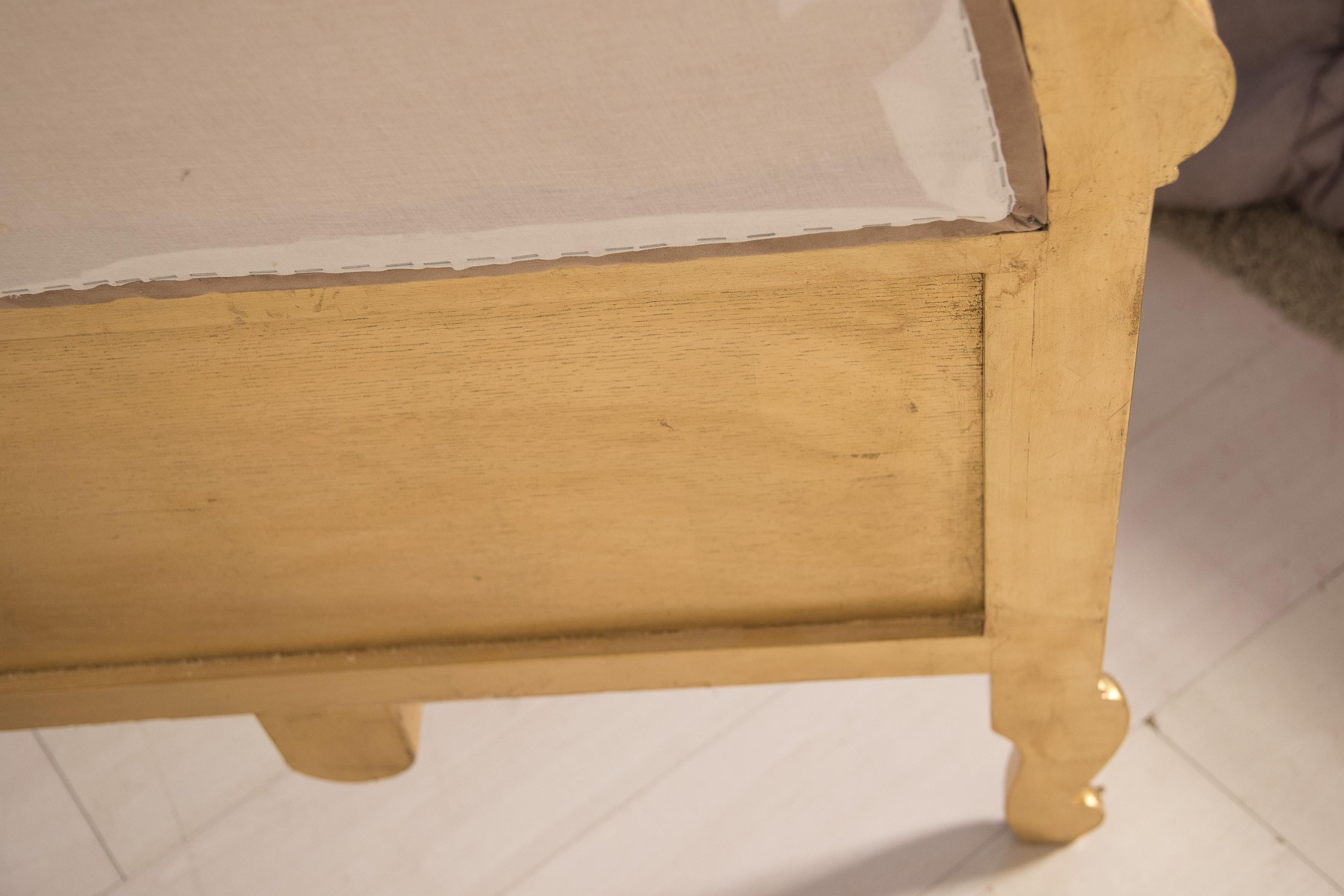 Hand Carved Solid Linden Gold Leaf Headboard 9