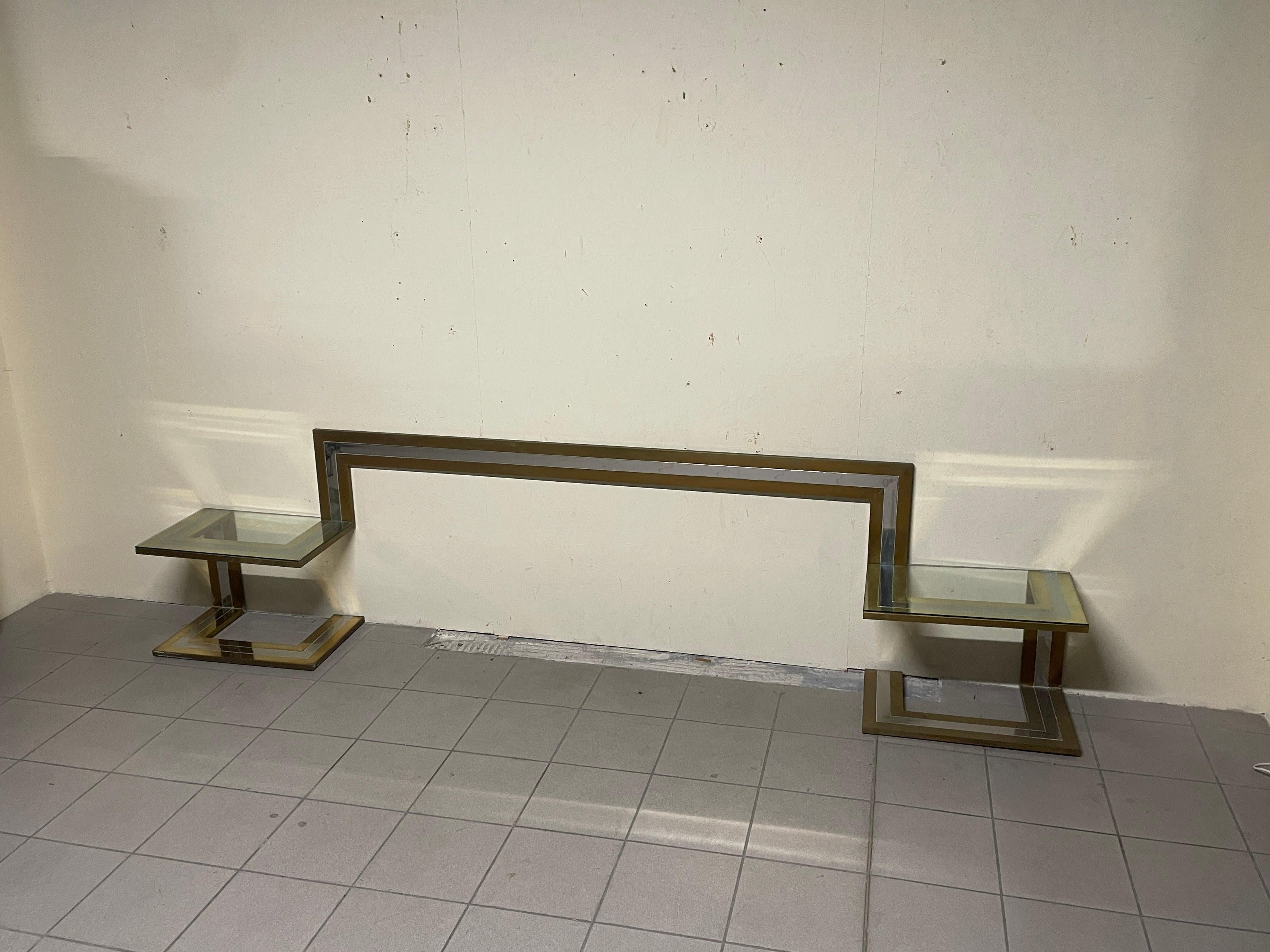 Italian Testata per letto con comodini di Sandro Petti, anni '70 in vendita