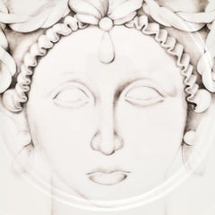 Teste di Moro, Collection in Soft Grey, Contemporary Porcelain Dinner Plates Set