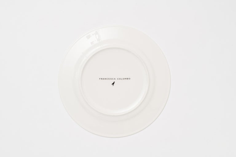 Teste di Moro, Collection in Soft Grey, Contemporary Porcelain Dinner Plates Set In New Condition For Sale In MILAN, IT