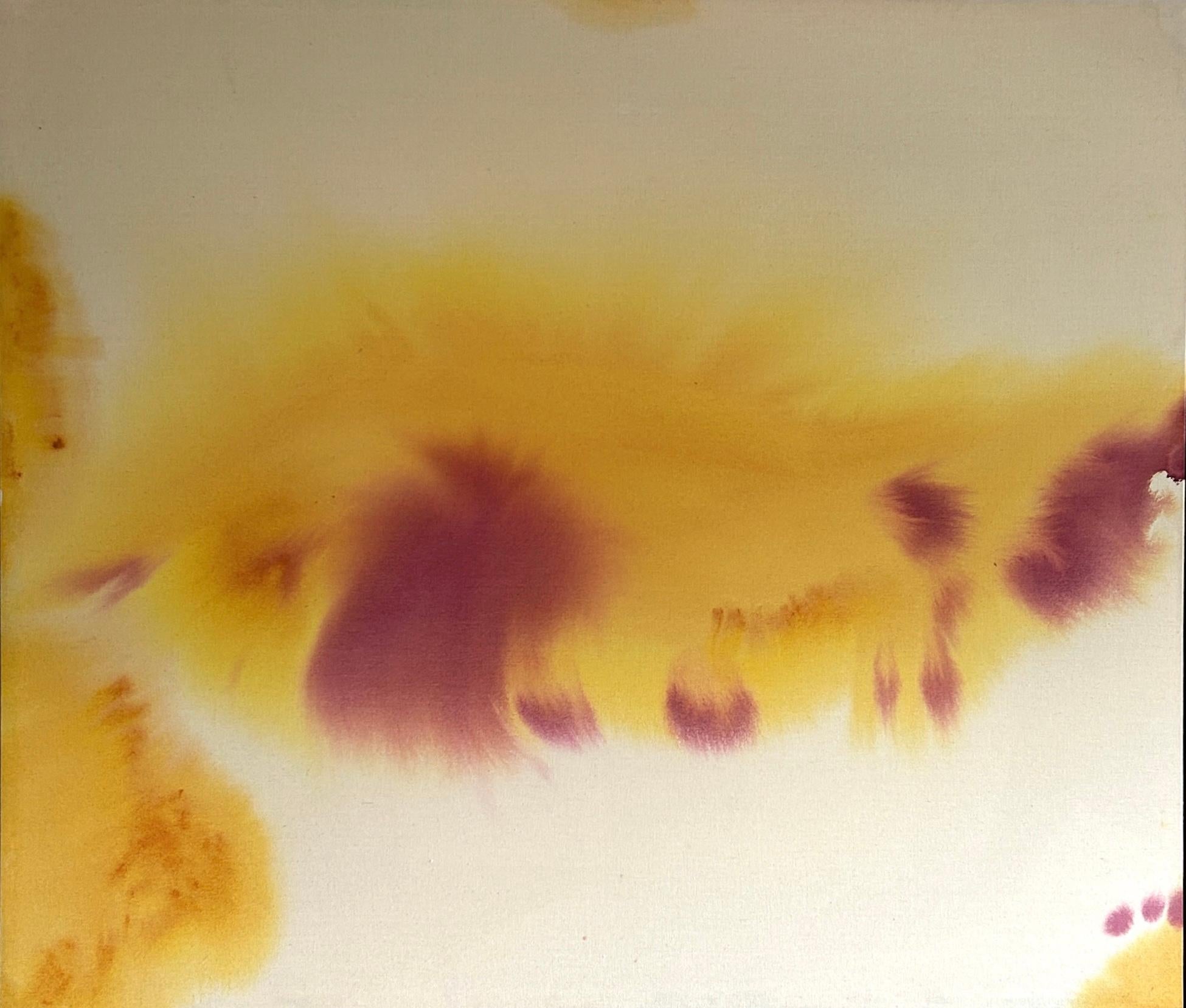ABSTRACT Colors Yellow Red Water Artwork Contemporary Artist Tete Alurralde 2025 - Abstract Painting by Teté Alurralde