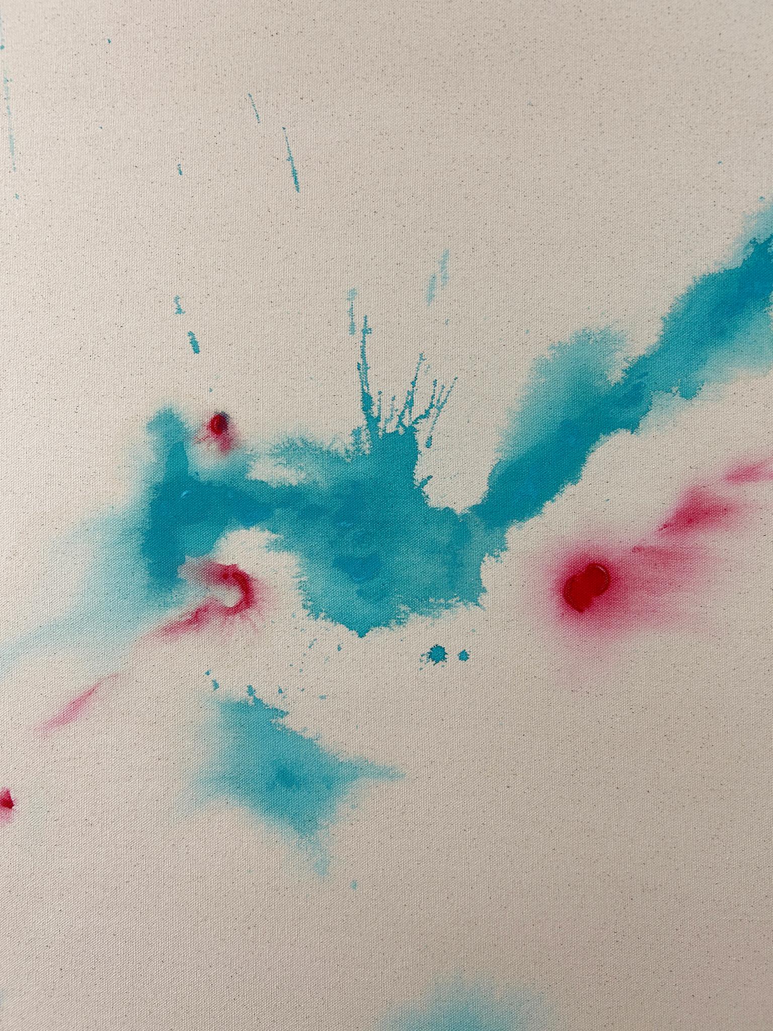 ABSTRACT NEW Colors Raw Canvas Artwork Zeitgenössischer Künstler Tete Alurralde (Abstrakt), Painting, von Teté Alurralde