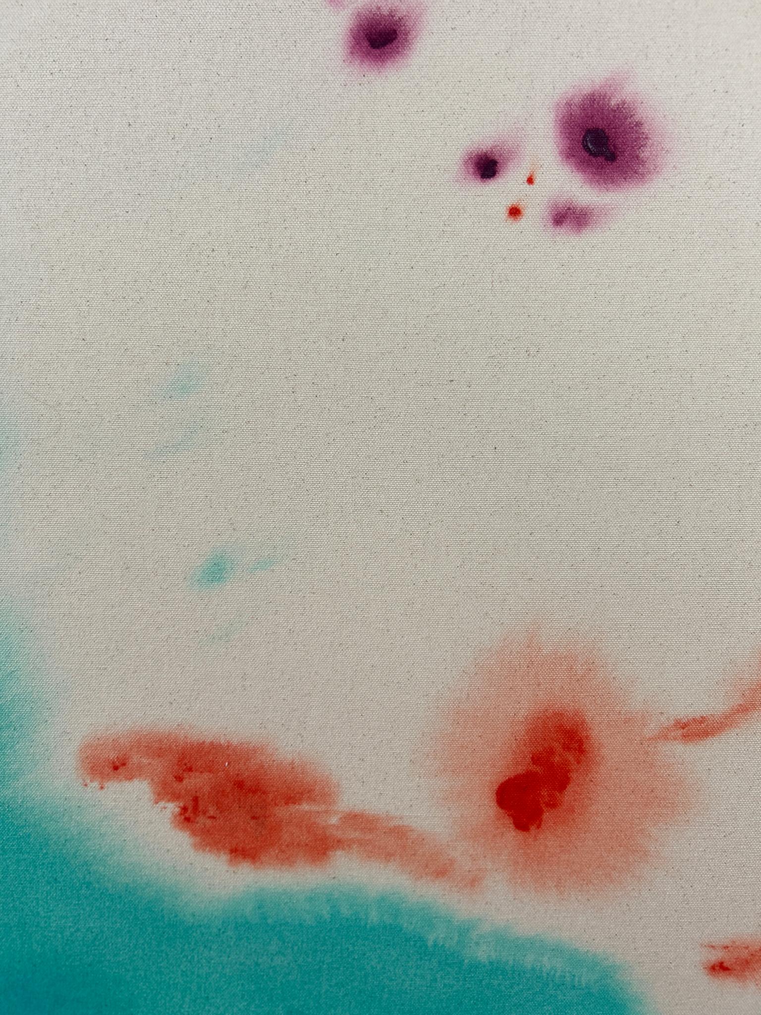 ABSTRACT Colors Water Raw Canvas Opera d'arte dell'artista contemporaneo Tete Alurralde - Painting Astratto di Teté Alurralde