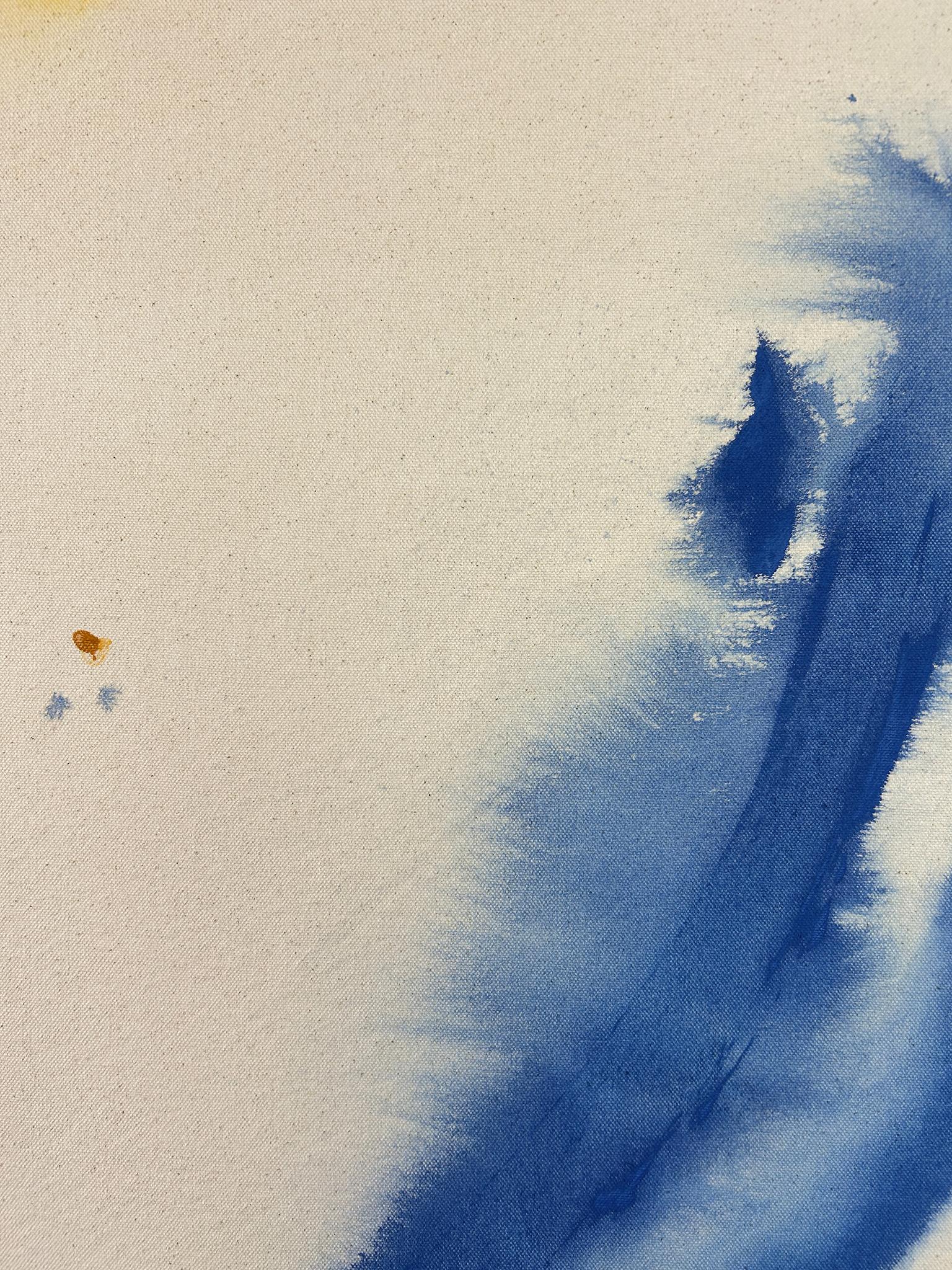 ABSTRACT NEW Colors Blue Raw Water Artwork Contemporary Artist Tete Alurralde - Abstrait Painting par Teté Alurralde