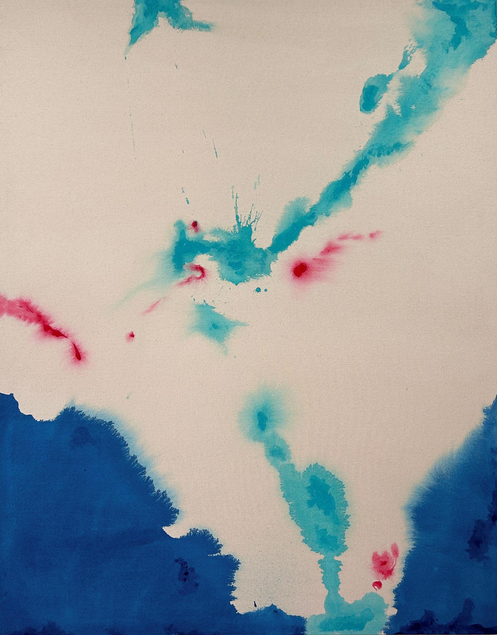ABSTRACT NEW Colors Raw Canvas Artwork Zeitgenössischer Künstler Tete Alurralde – Painting von Teté Alurralde