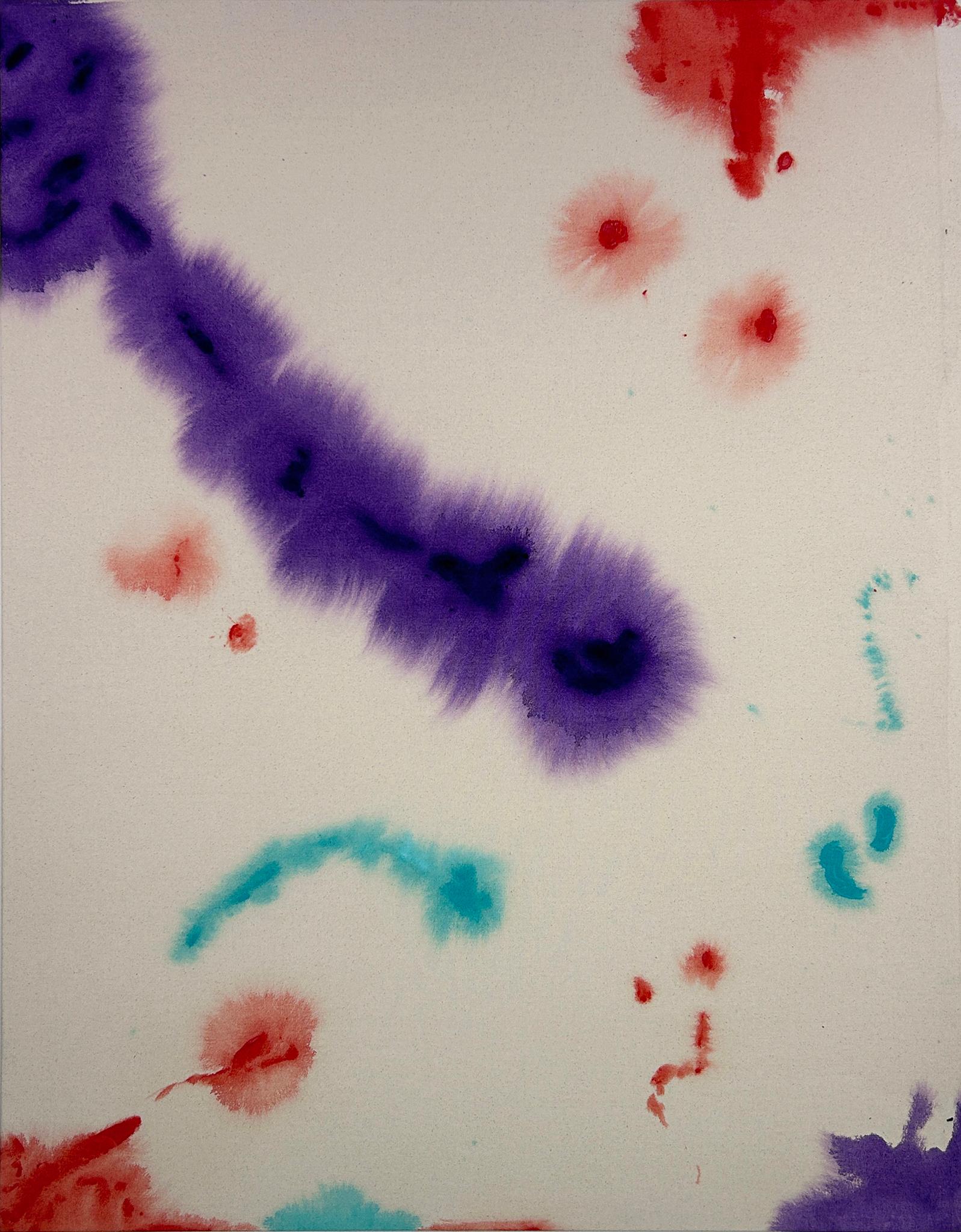 ABSTRACT Colors Raw Canvas Artwork dell'artista contemporaneo Tete Alurralde - Painting di Teté Alurralde