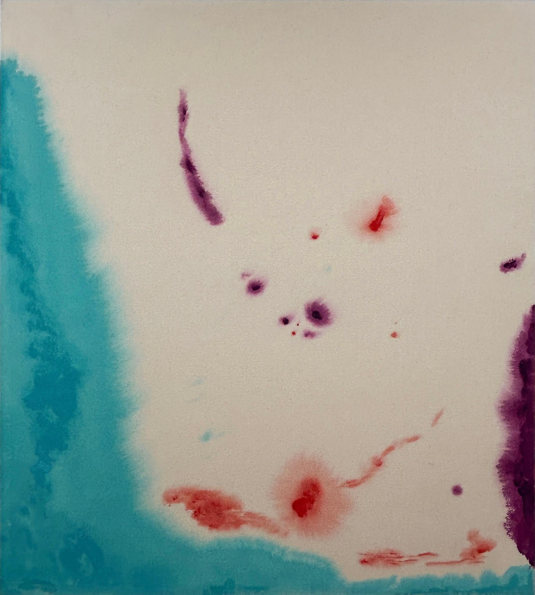ABSTRACT Colors Water Raw Canvas Opera d'arte dell'artista contemporaneo Tete Alurralde - Painting di Teté Alurralde