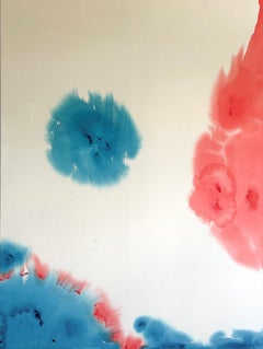 ABSTRACTO Colores Azul Rojo Agua Obra de Arte Artista Contemporáneo Tete Alurralde 2025
