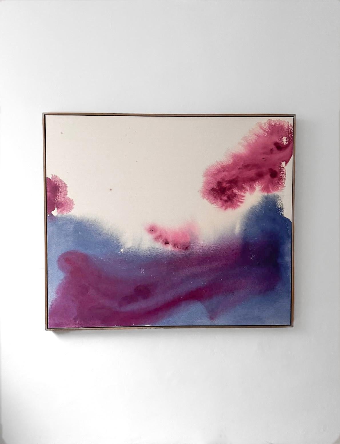 ABSTRACT Colours Blue Violet Opera d'arte dell'artista contemporaneo Tete Alurralde 2025 - Abstract Painting Viola di Teté Alurralde