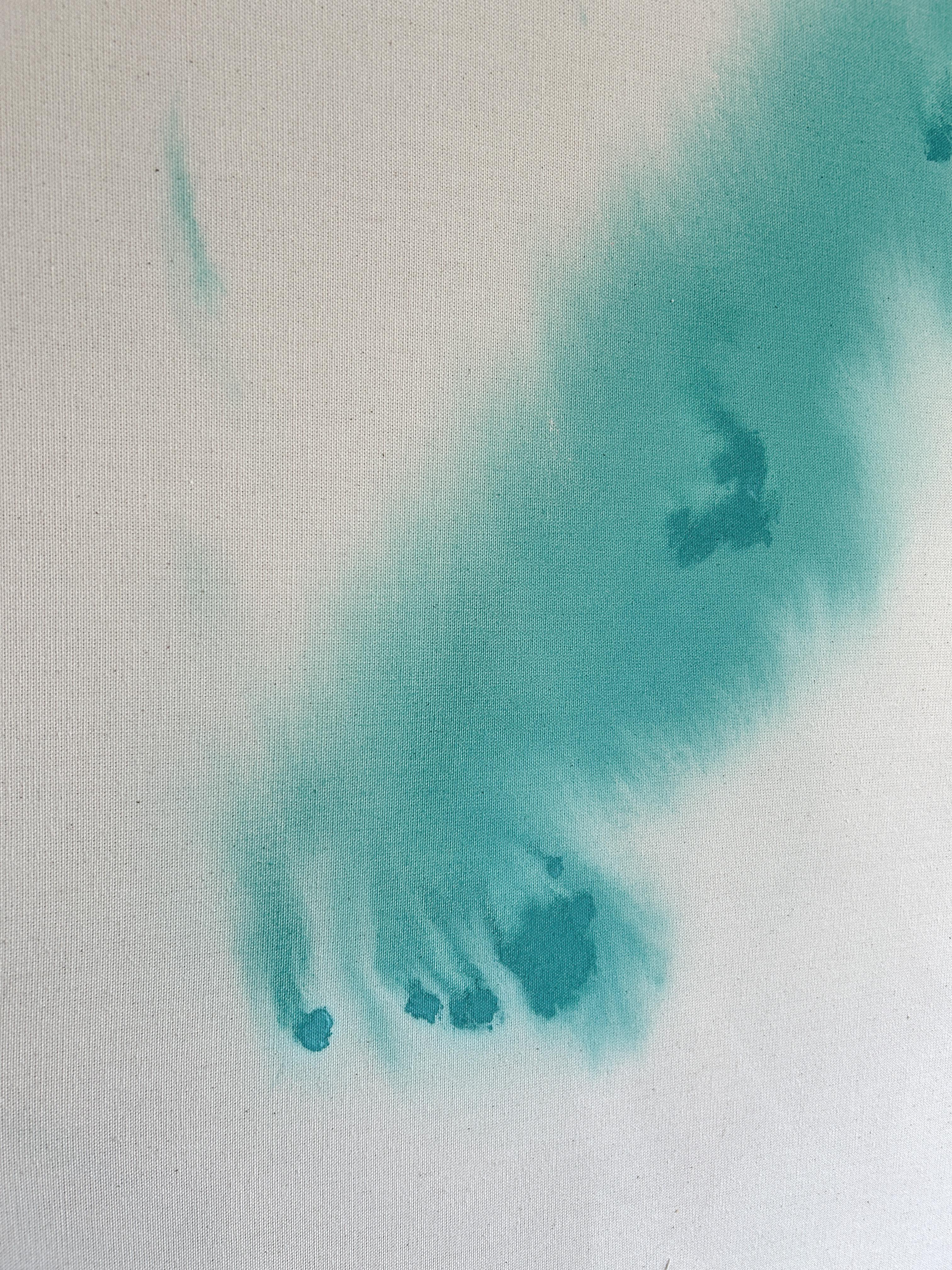 ABSTRACT Colours Blue Water Opera d'arte dell'artista contemporaneo Tete Alurralde 2025 - Painting Astratto di Teté Alurralde