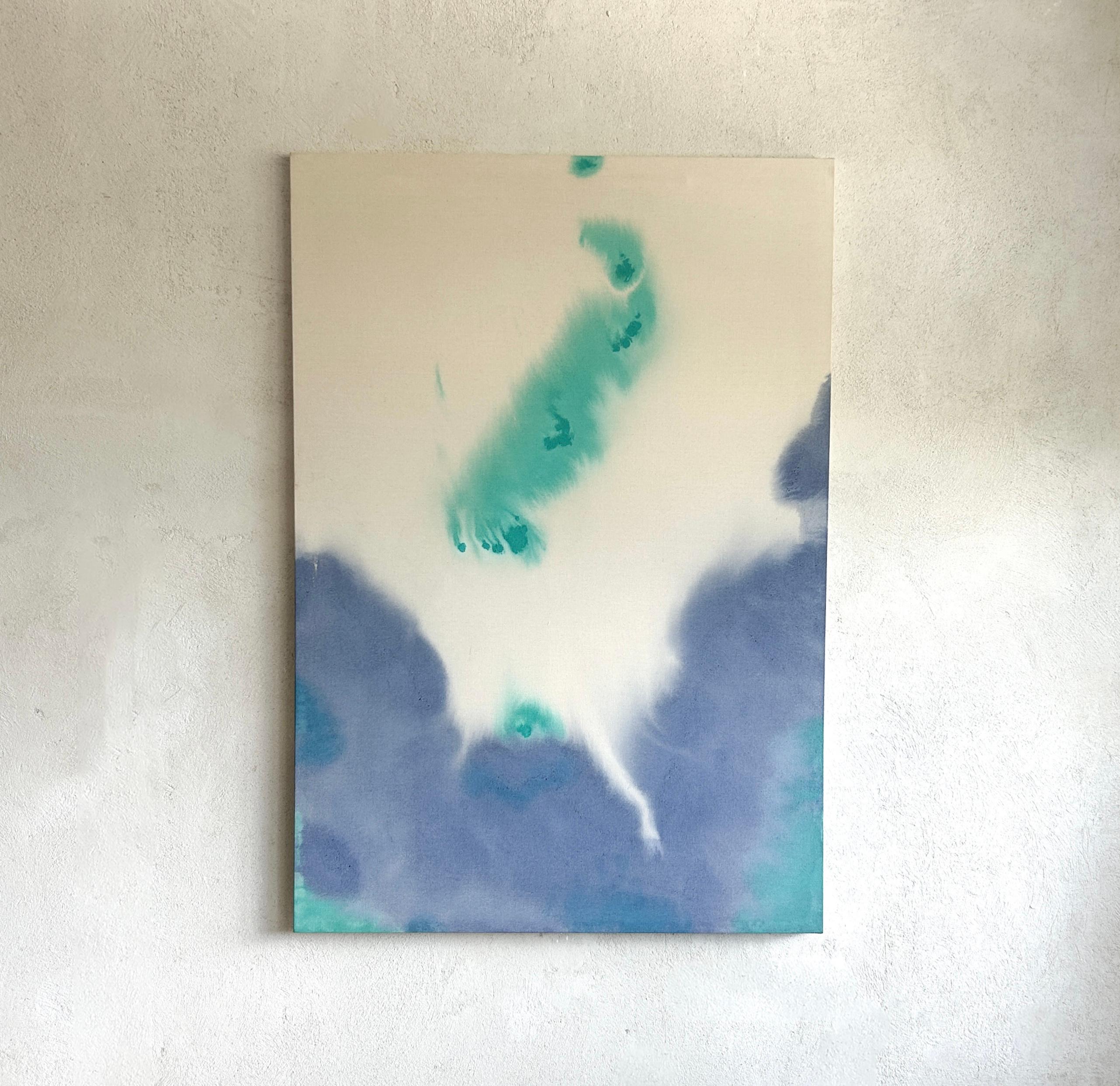 ABSTRACT Colours Blue Water Opera d'arte dell'artista contemporaneo Tete Alurralde 2025 in vendita 1