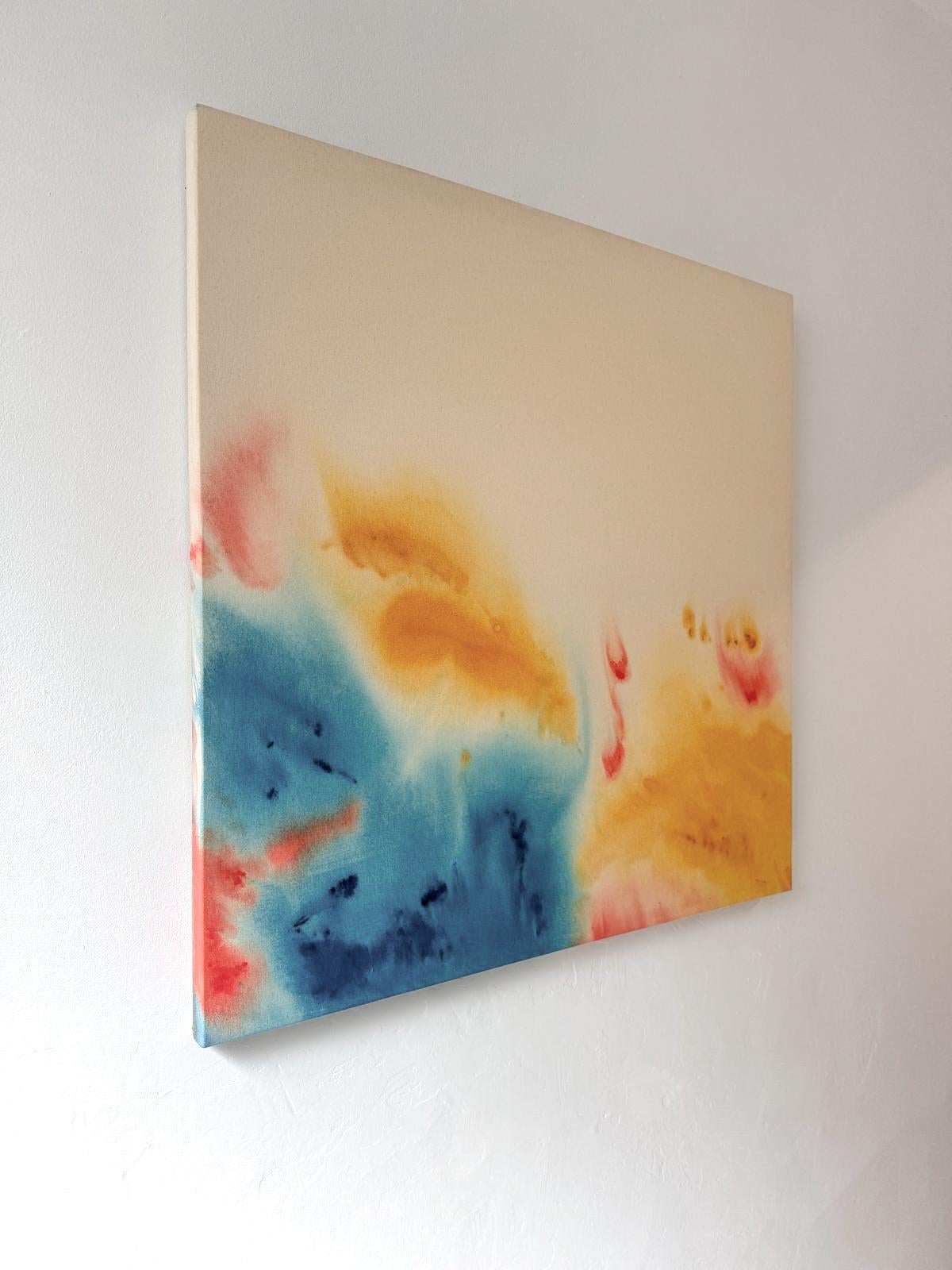 ABSTRACT Colours Blue Yellow Opera d'arte dell'artista contemporaneo Tete Alurralde 2025 - Painting di Teté Alurralde