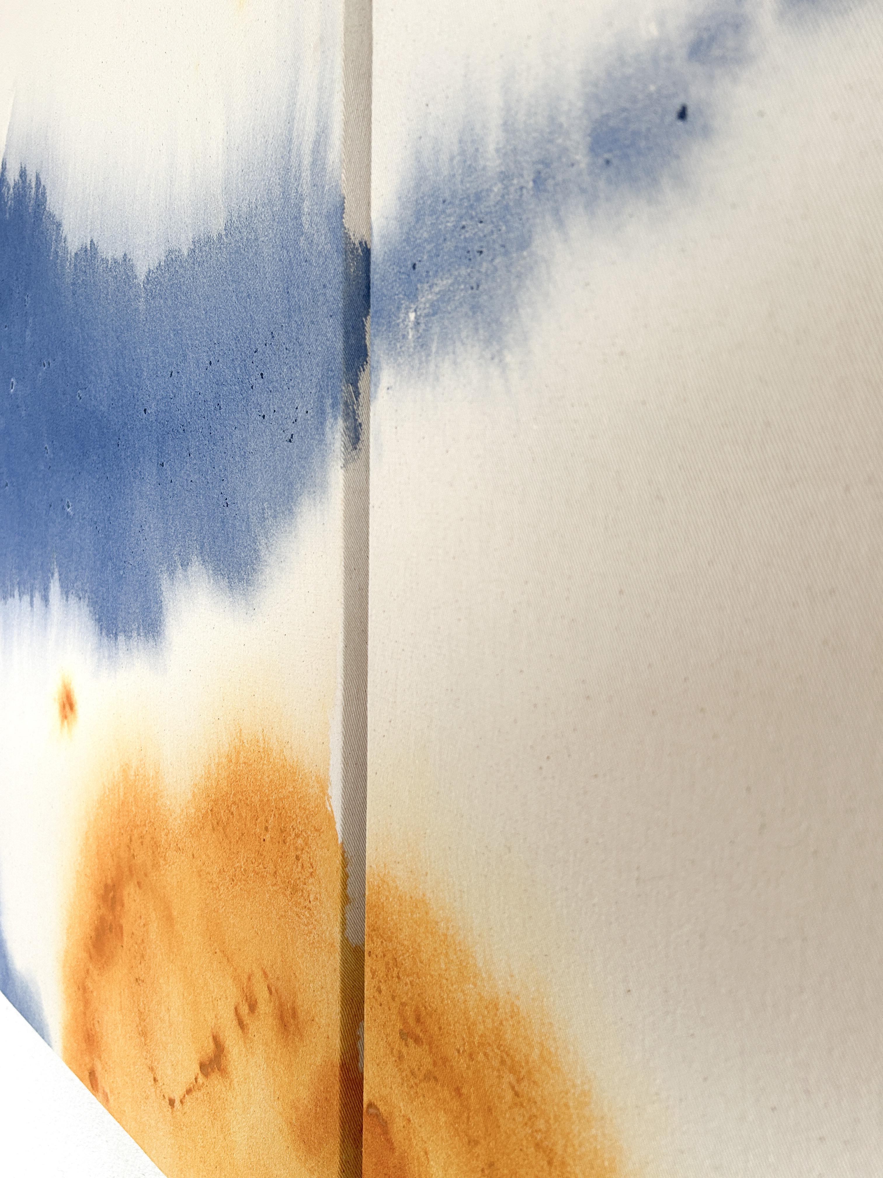 ABSTRACT Colours Blue Yellow water dell'artista contemporaneo Tete Alurralde 2025 - Painting di Teté Alurralde