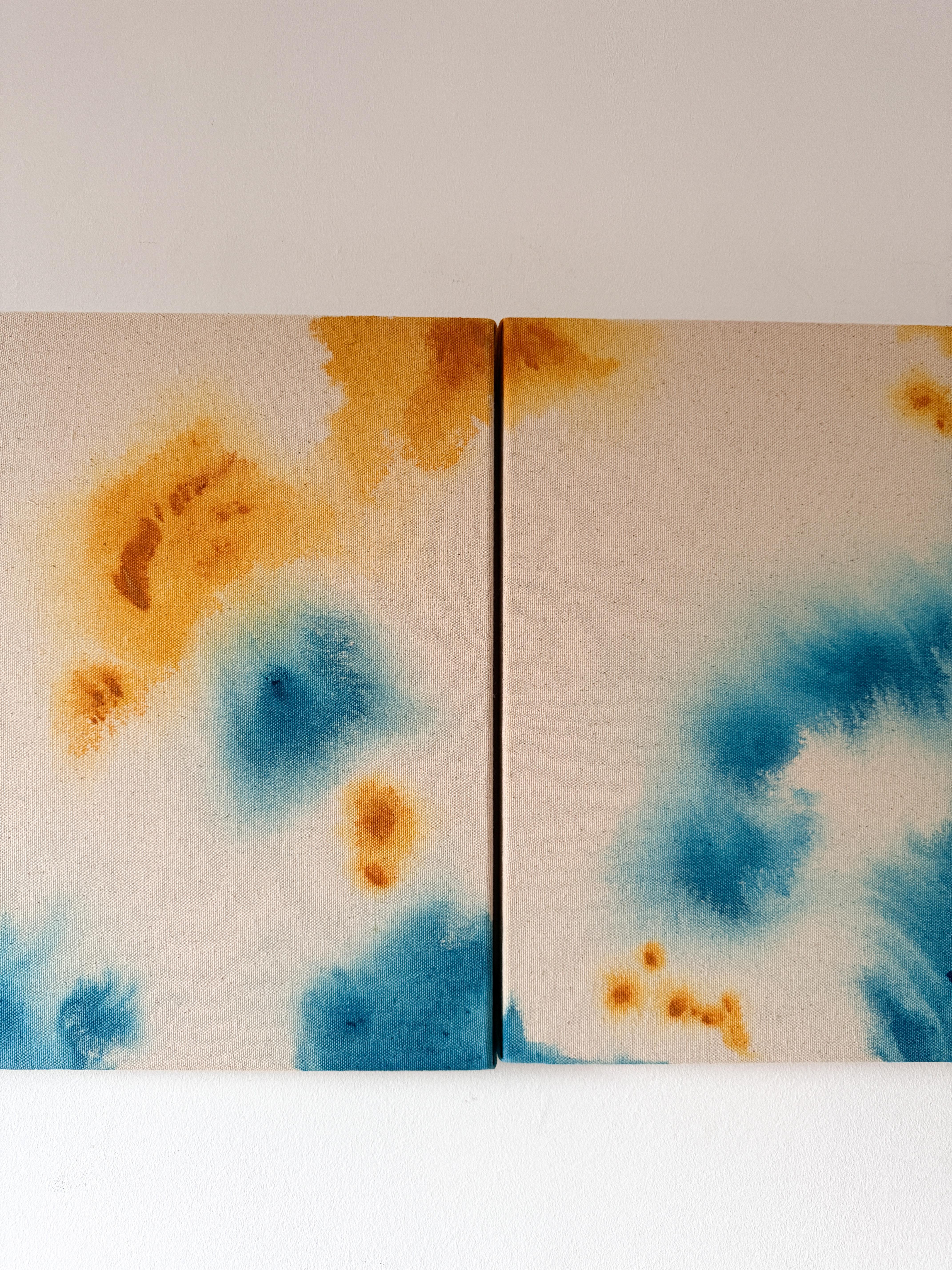 ABSTRACT Trittico di colori dell'artista contemporaneo Tete Alurralde 2024 - Painting di Teté Alurralde