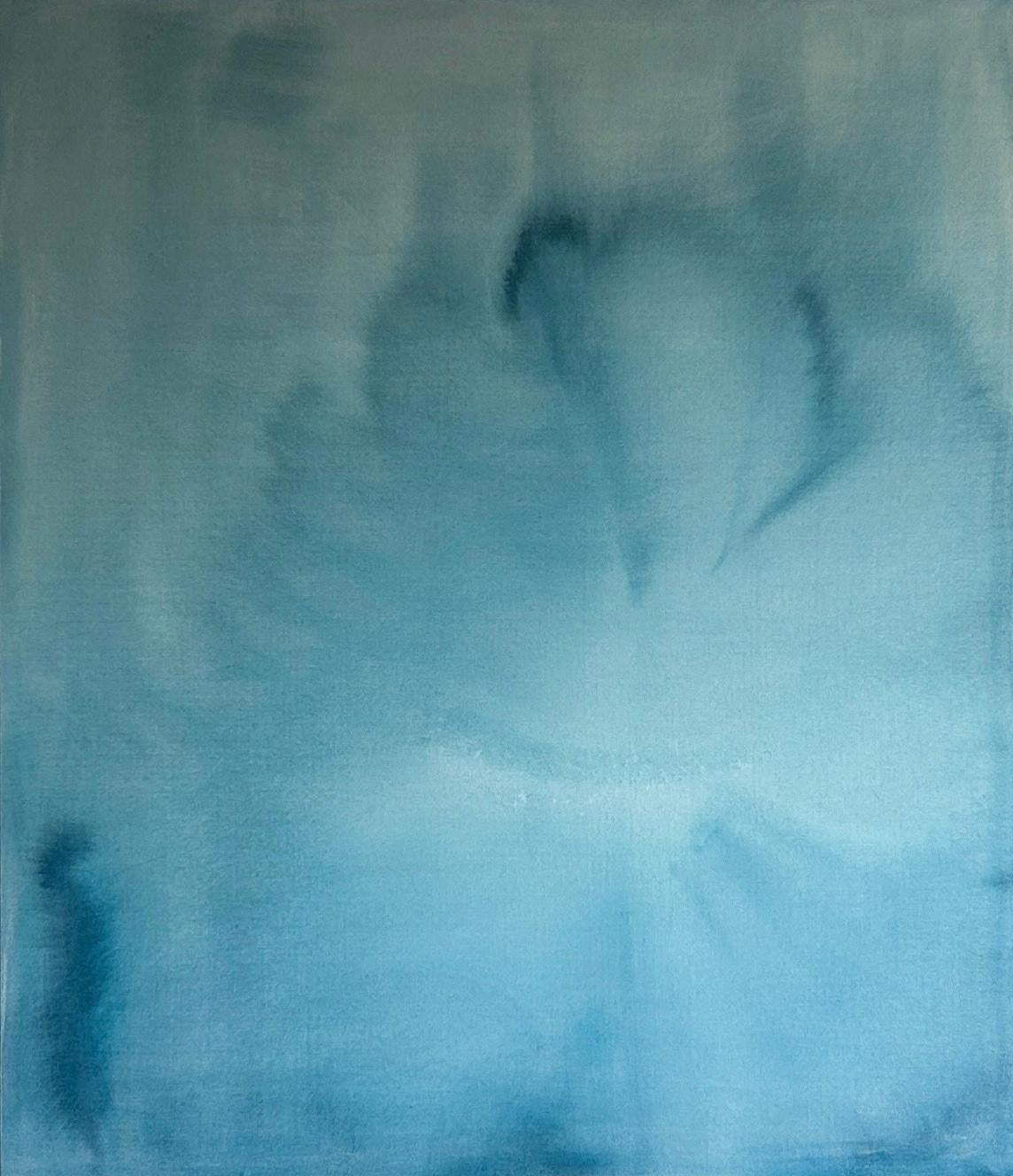 Contemporary Minimalist Blue Abstract Painting on Canvas by Tete Alurralde 2025 For Sale 4