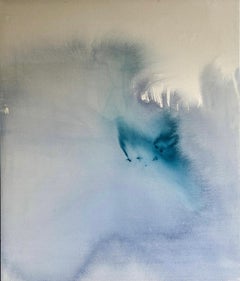 Contemporary Minimalist Blue Abstract Painting on Canvas by Tete Alurralde 2025