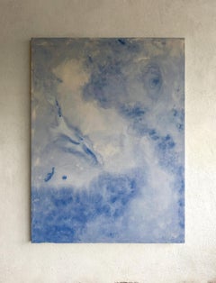 Contemporary Minimalist Blue Tones Abstract Painting Canvas Tete Alurralde
