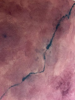 Zeitgenössische Minimalist staubige Rose Töne abstrakte Malerei Leinwand Tete Alurralde