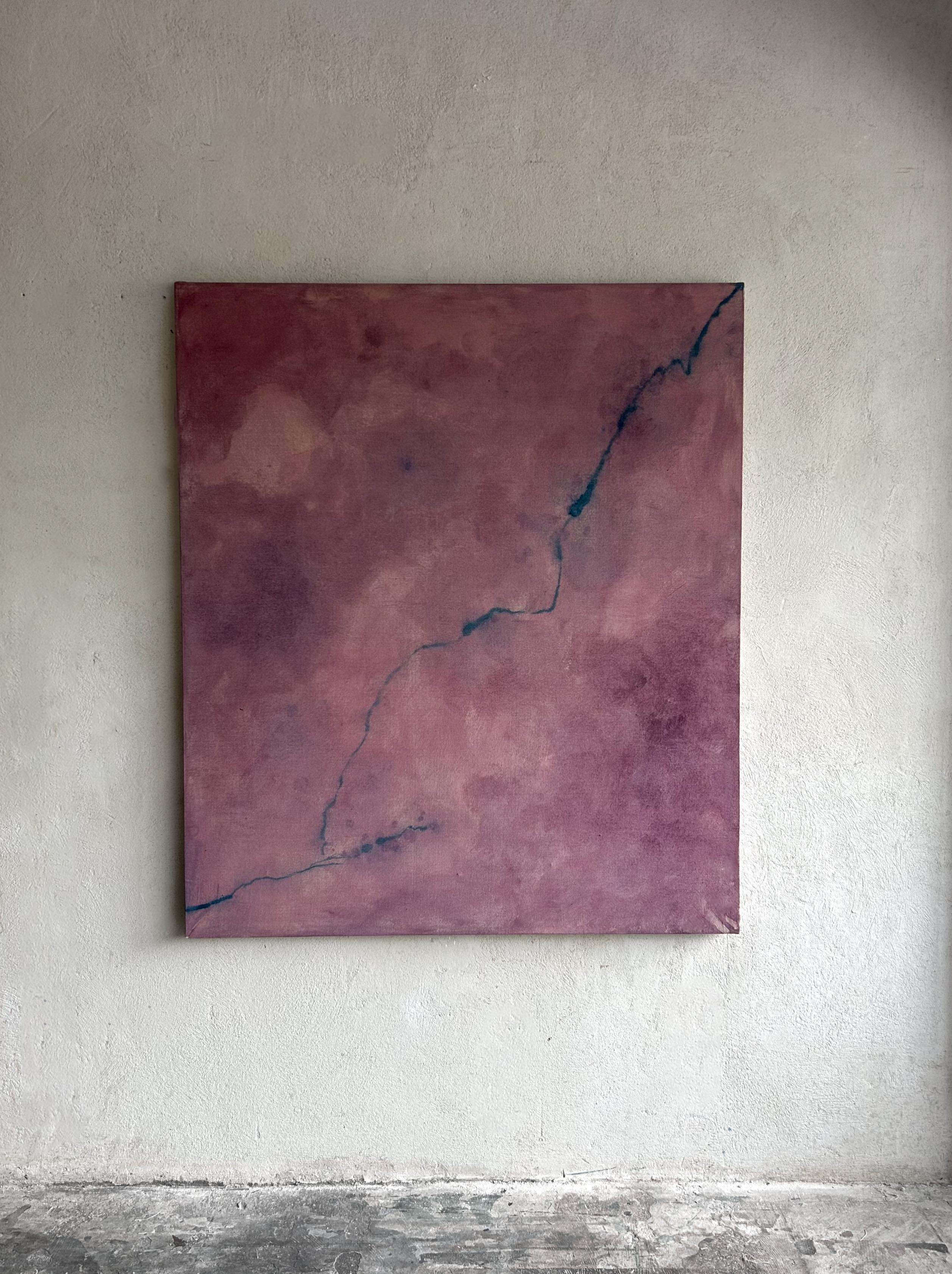 Contemporary Minimalist Dusty Rose Tones Abstract Painting Canvas Tete Alurralde