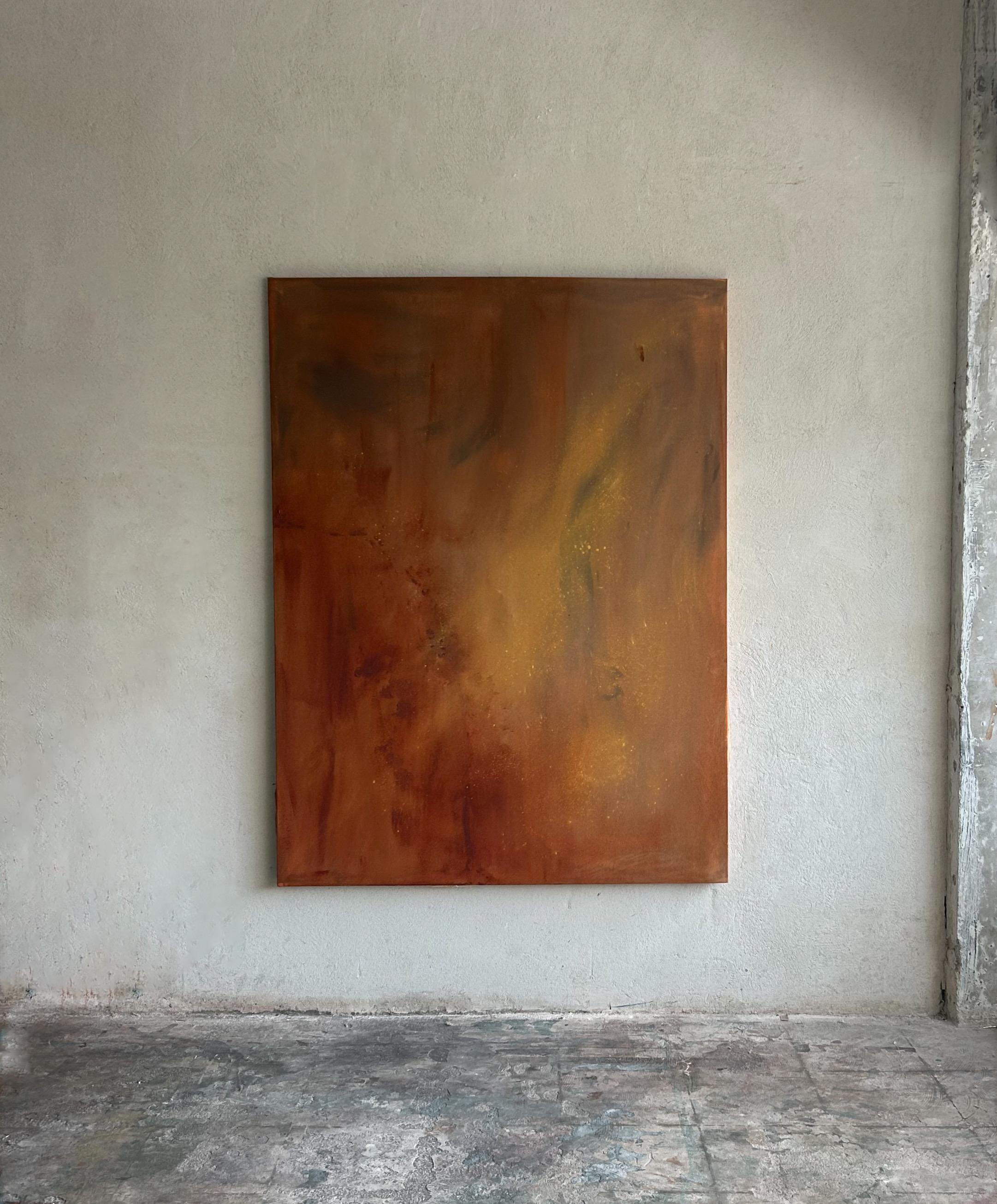 Peinture abstraite contemporaine minimaliste Earth Tones Canvas Tete Alurralde