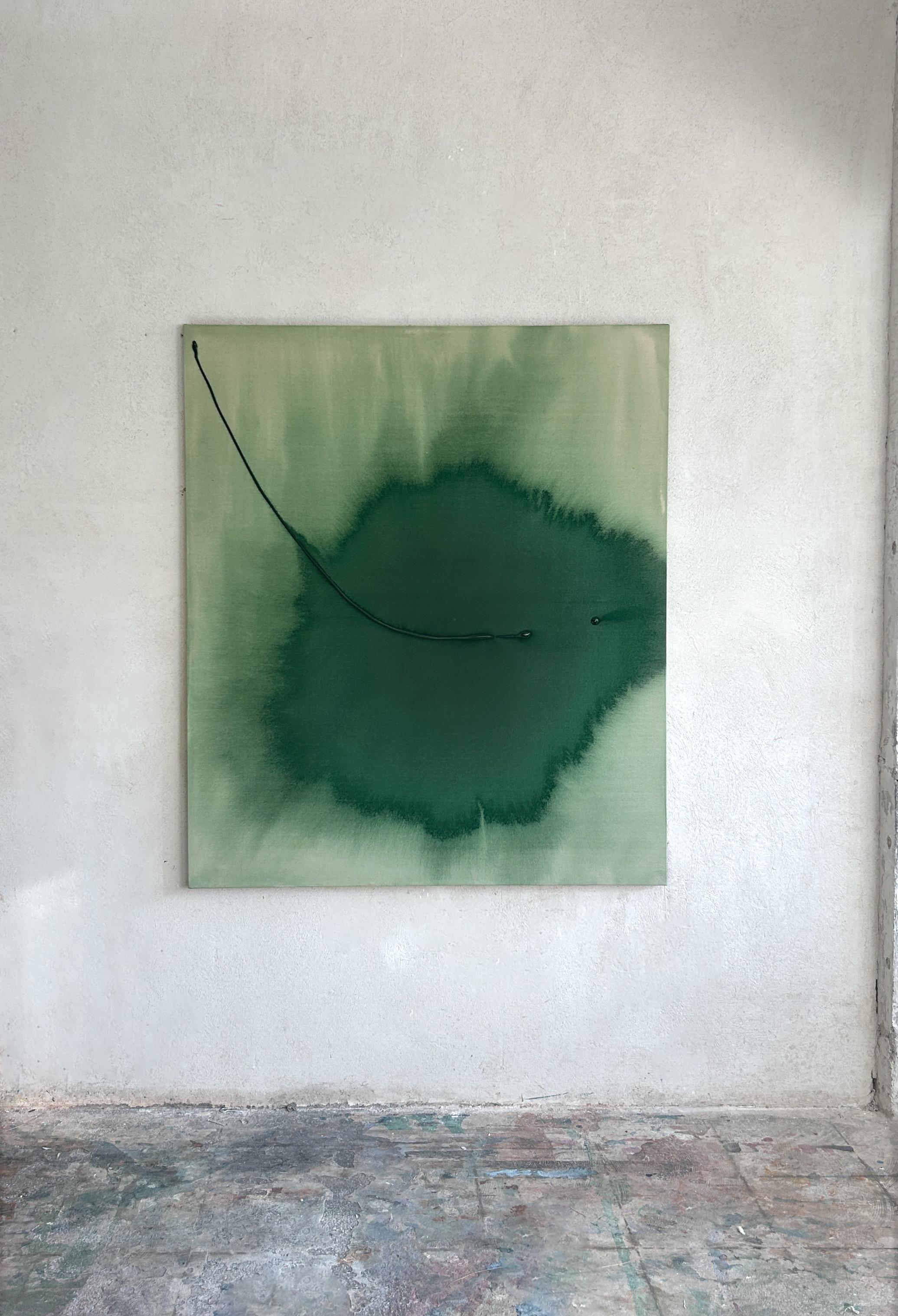 Contemporary Minimalist Green Abstract Painting Canvas by Tete Alurralde 2025