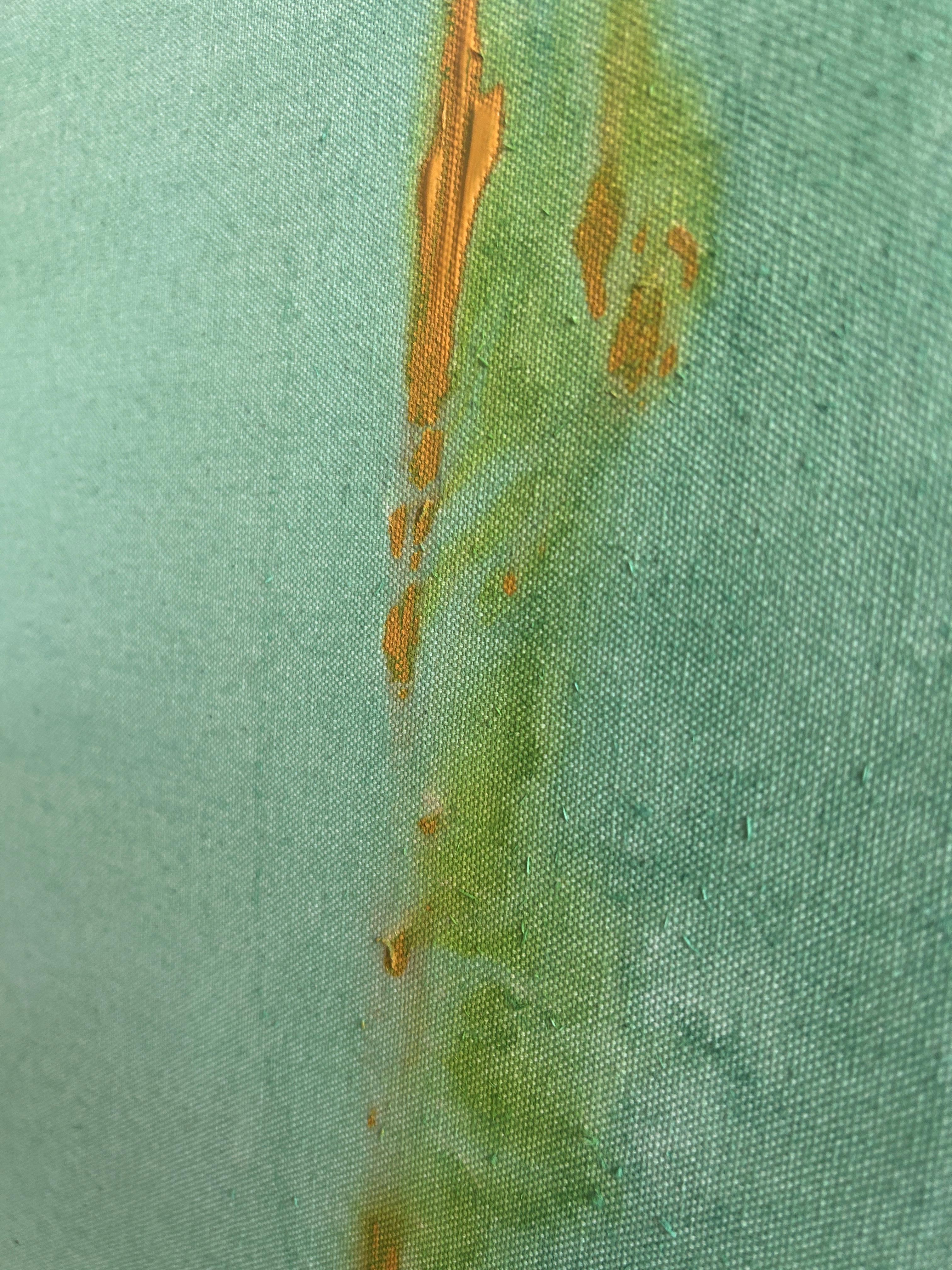 Contemporary Minimalist Green Abstract Painting on Canvas by Tete Alurralde 2025 im Angebot 1