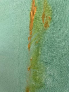 Contemporary Minimalist Green Abstract Painting on Canvas by Tete Alurralde 2025
