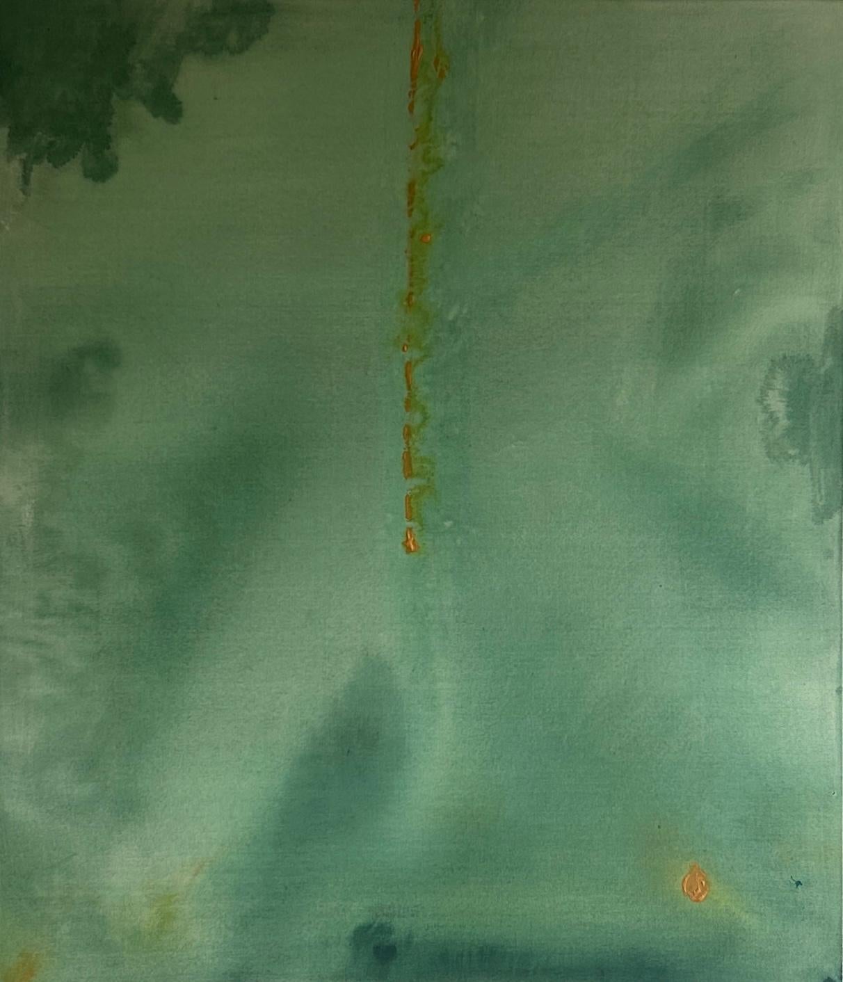 Contemporary Minimalist Green Abstract Painting on Canvas by Tete Alurralde 2025 im Angebot 2