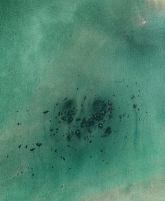 Zeitgenössische Minimalistische Grüntöne Abstrakte Malerei Leinwand Tete Alurralde