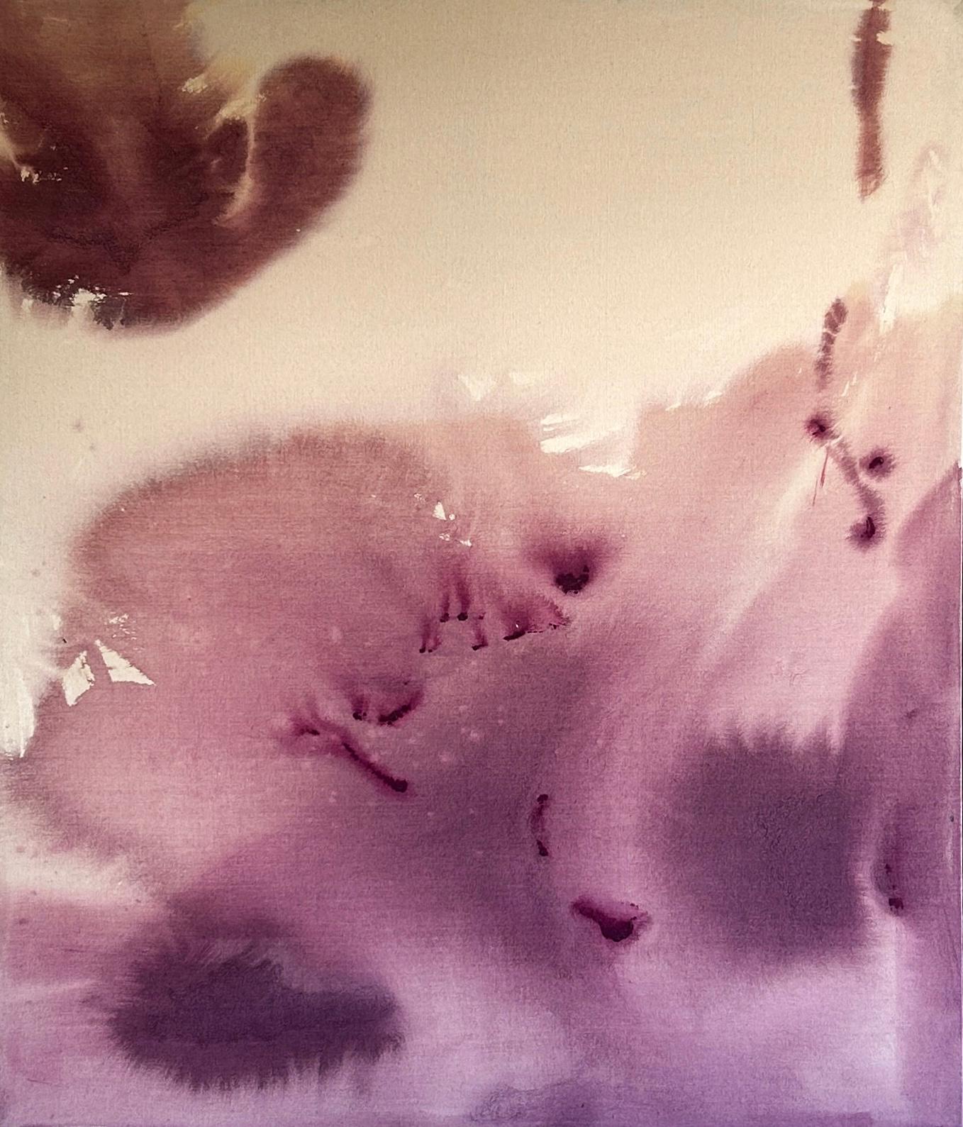 Contemporary Minimalist Violet Abstract Painting Canvas by Tete Alurralde 2025 For Sale 1
