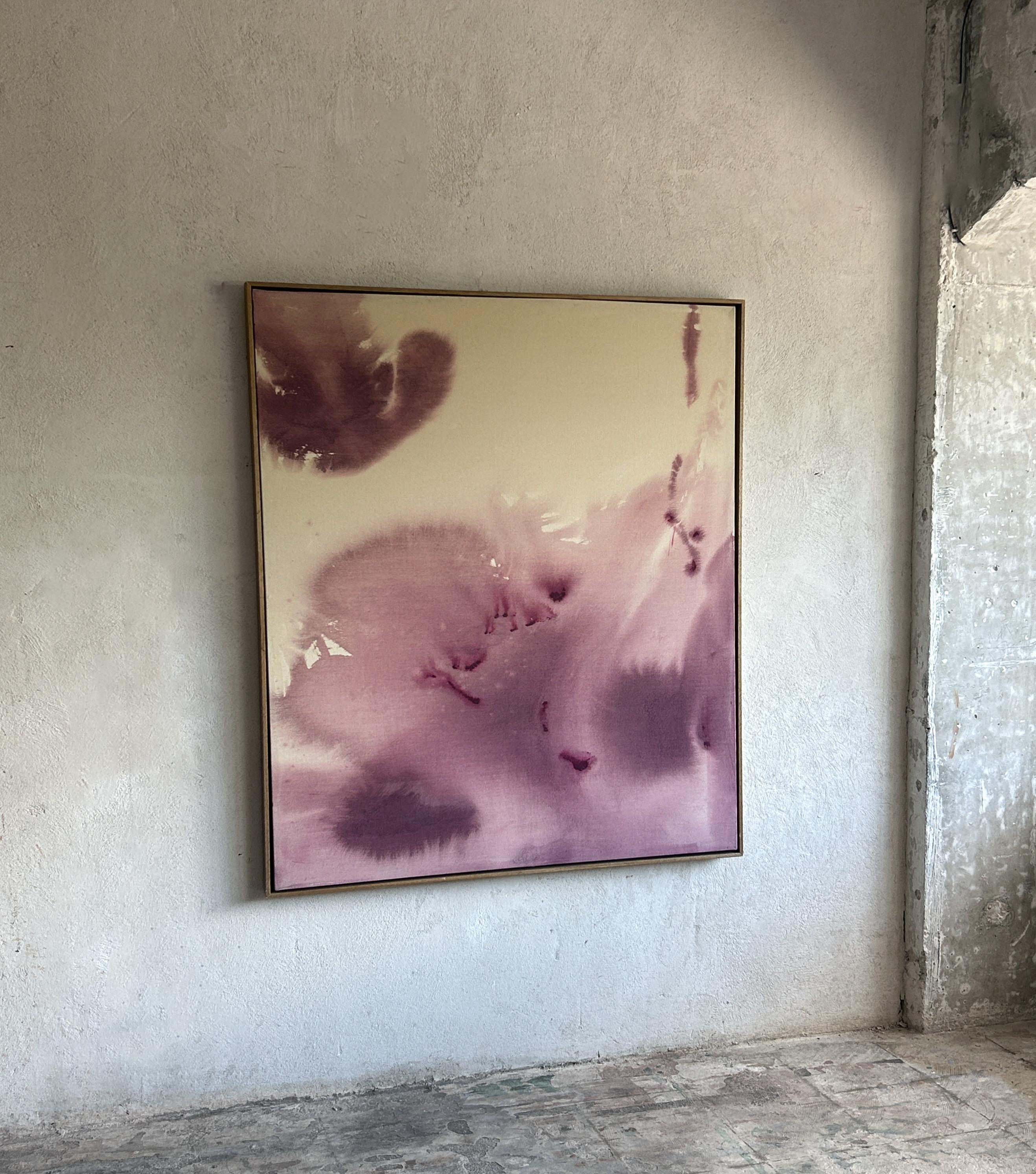 Contemporary Minimalist Violet Abstract Painting Canvas by Tete Alurralde 2025 For Sale 3
