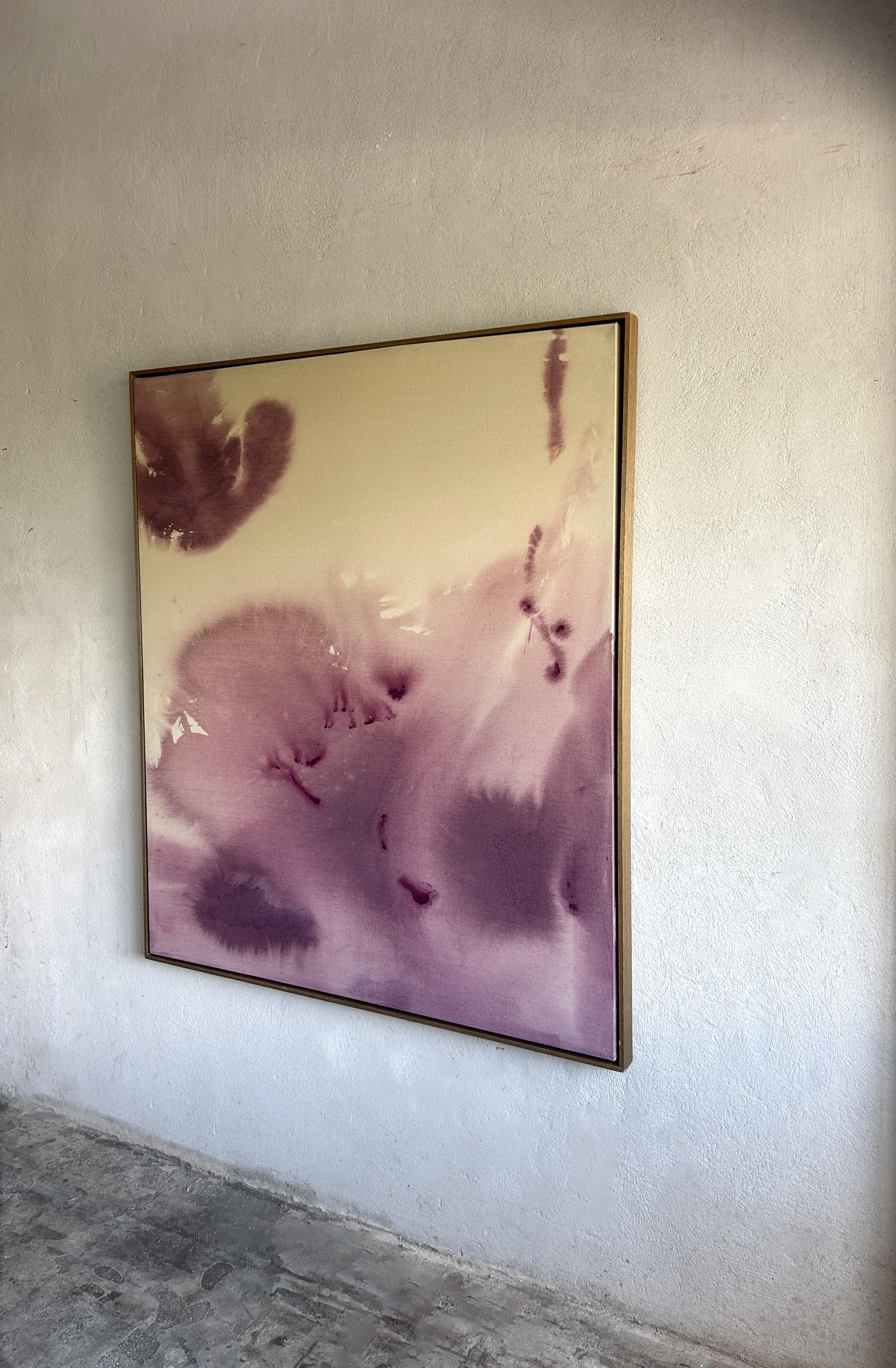 Contemporary Minimalist Violet Abstract Painting Canvas by Tete Alurralde 2025 For Sale 5