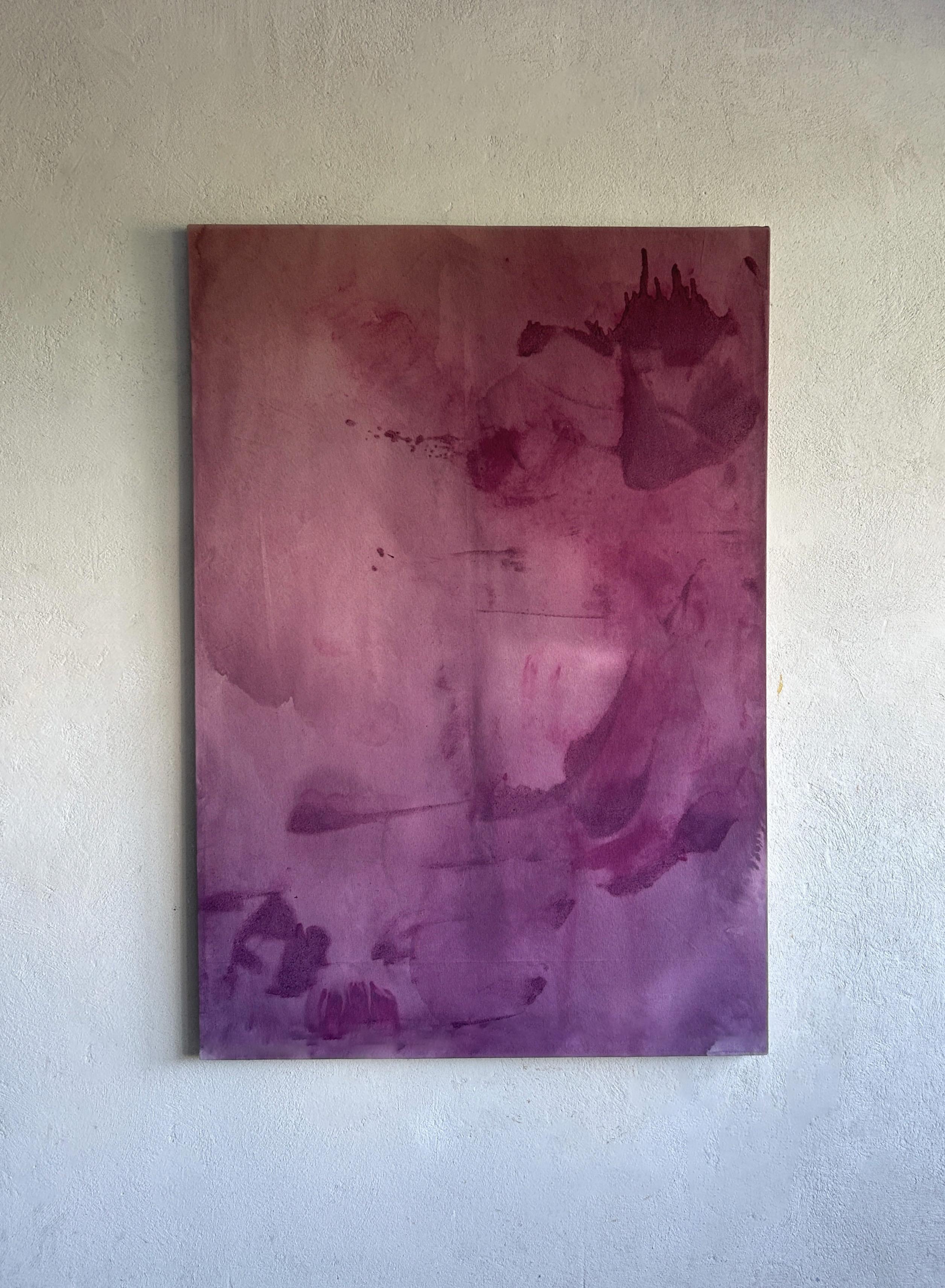 Lienzo pintura abstracta contemporánea minimalista violeta by Tete Alurralde 2025