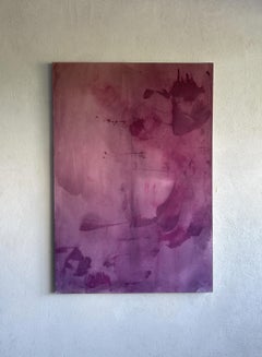 Lienzo pintura abstracta contemporánea minimalista violeta by Tete Alurralde 2025