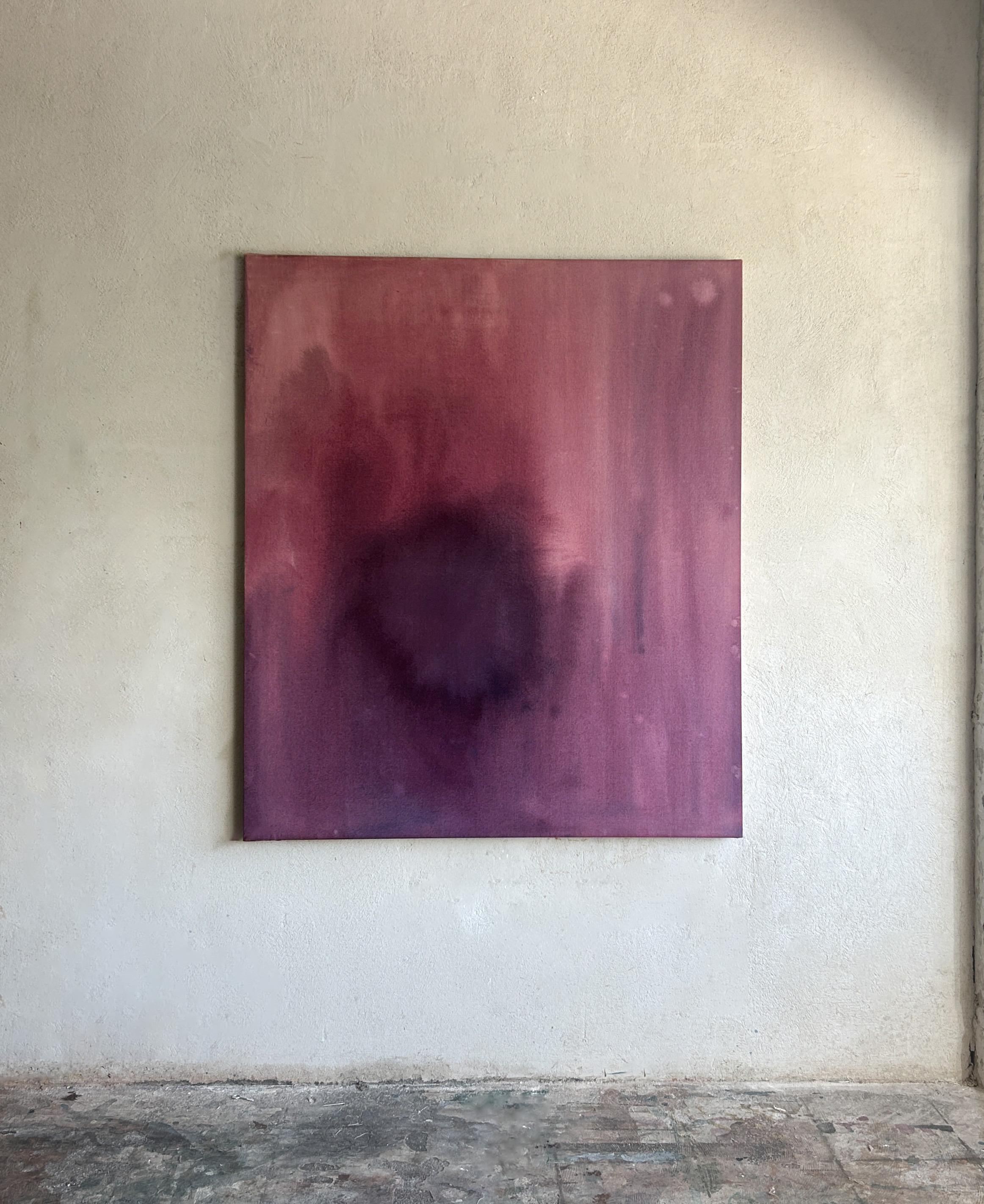Lienzo pintura abstracta contemporánea minimalista violeta by Tete Alurralde 2025