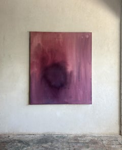 Lienzo pintura abstracta contemporánea minimalista violeta by Tete Alurralde 2025