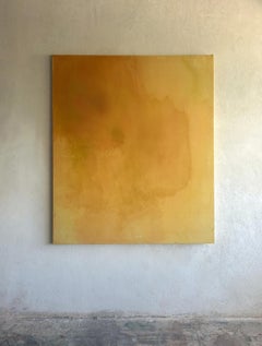 Contemporary Minimalist Yellow Earth Abstract Painting Canvas Tete Alurralde
