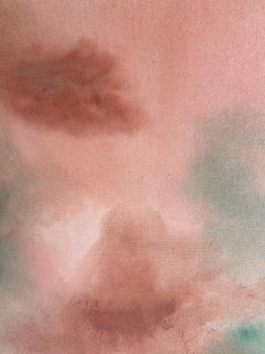 Teté Alurralde  Contemporary Abstract Painting in Blush Pink, Sage Green Earth
