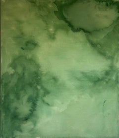 Teté Alurralde Contemporary Abstract Painting in Green and Sage Tones