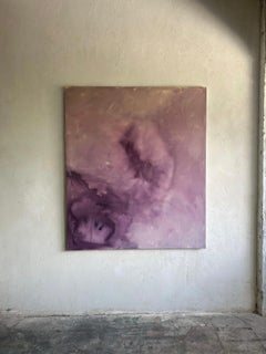 Teté Alurralde  Contemporary Abstract Painting in Lavender and Plum Tones