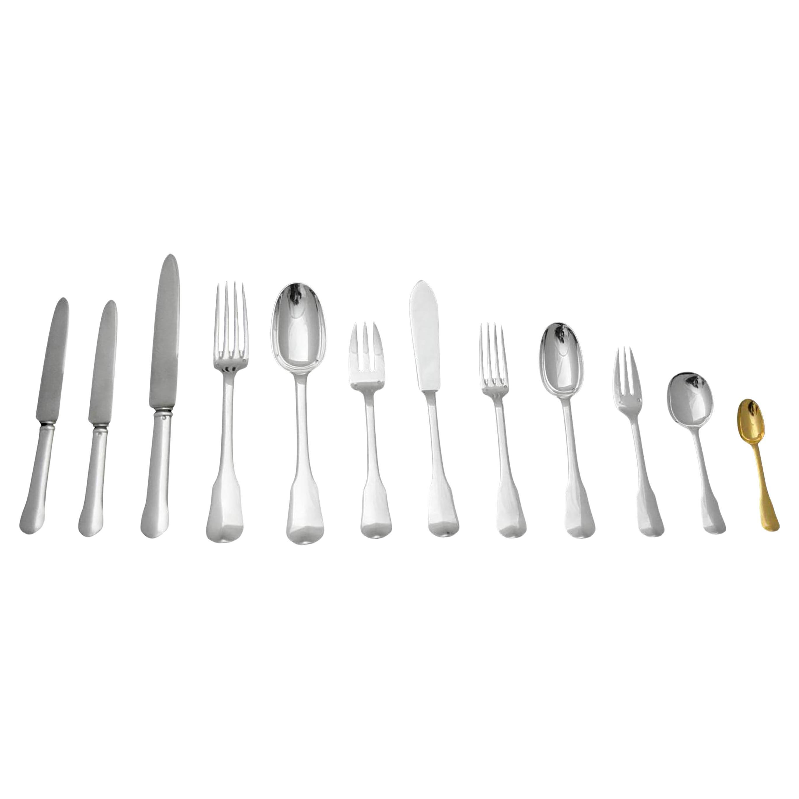 Tetard - 165 pezzi. Antique French 950 Sterling Silver Louis XVI Flatware Set!