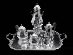 Tetard - 6pc French Art Deco (Gatsby Era) 950 Sterling Silver Tea Coffee Set